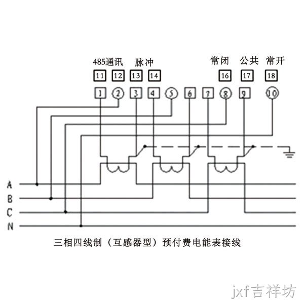 单相、三相电能表外形尺寸图及接线图